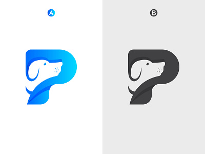 Letter P + Dog, puppy,doggy logo concept ( for sale )