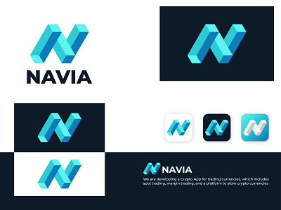 Navia - Logo Concept ( for sale ) 3d a b c d e f g h i j k l abstract logo arrow blockchain brand identity branding crypto cube hexagon icon letter n lettering lettermark logo logo design m n o p q r s t u v w x y z modern logo monogram web