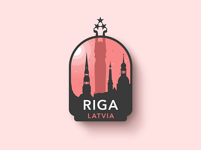 Riga Badge badge city geofilter icon illustration latvia riga skyline snapchat