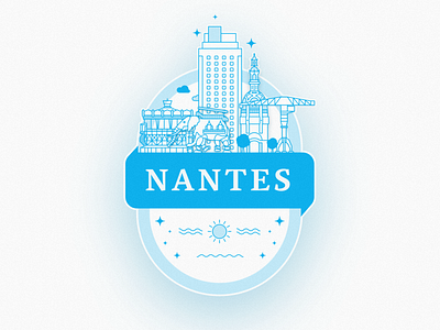 Nantes Sticker - Weekly Warm-Up badge city dribbble hometown illustration vector weekly