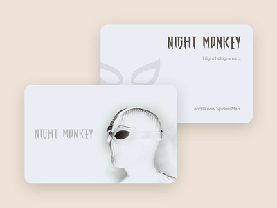 Night Monkey's card - Weekly Warm-Up business card design illustration marvel spiderman weekly warm up