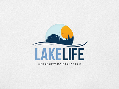 Lake Life Property Maintenance Logo blue contractor design fix house lake logo maintenance property relax repair vacation