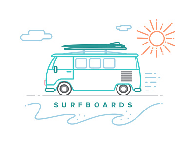 Surfboard Life Graphic clean colorful concept flat graphicdesign lifestyle simple surfing