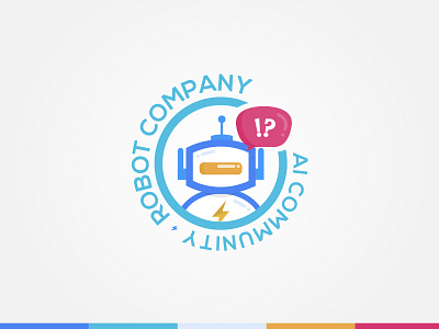 Robot Logo for Ai Community Platform ai platform colorful community logo concept cute illustration logo robot socialmedia