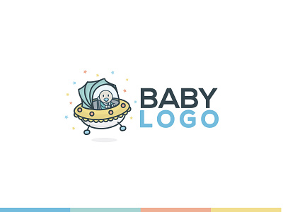Space Baby Logo Concept 99designs baby clean concept flat logo simple spaceship