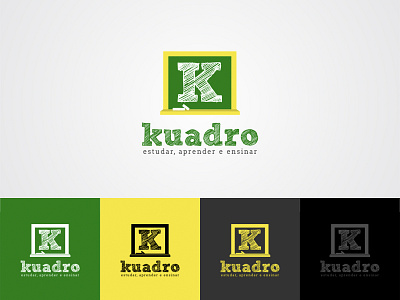 Kuadro Logo Design Contest Won on 99Designs branding concept flat learning online school platform school logo simple teach website