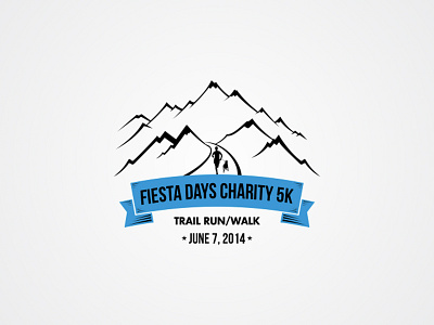 Fiesta Days Charity 5K Trail Run Walk June 7 2014 99design charity clean contests flat illustration logo monogram simple trail