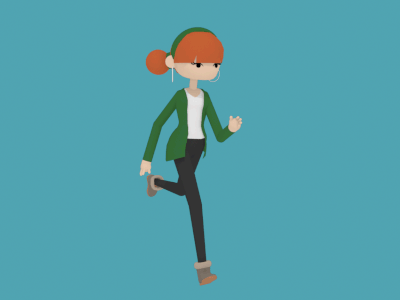 Run Anna 3d animation character flatdesign