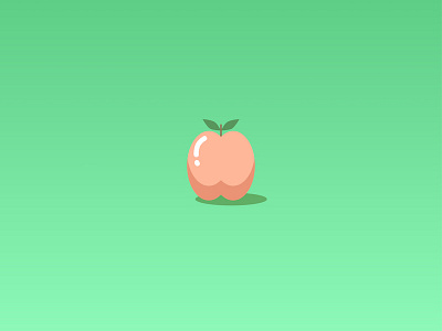 Peach fruit green illustration orange peach vector