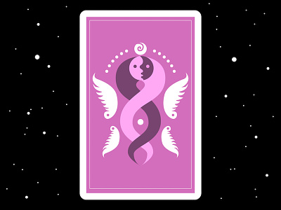 Tarot Card: Lovers art card design doodle fortune illustration lovers mystic tarot
