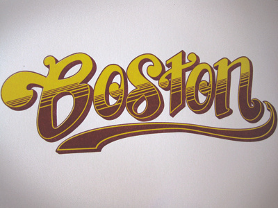 Boston Printed boston lettering letterpress