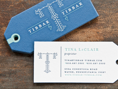 Tibbar Tibbar Business Cards branding business card engraving letterpress logo monogram