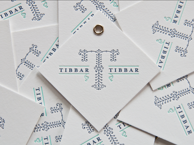 Tibbar Tibbar Merch Tags letterpress logo monogram retail tag
