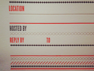 Pattern Party invitation letterpress party