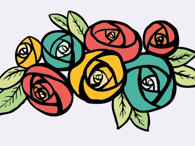 Tea Rose digital illustration flower tea rose