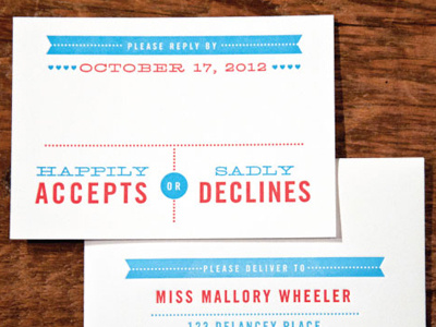 A Banner Day invitation letterpress rsvp wedding