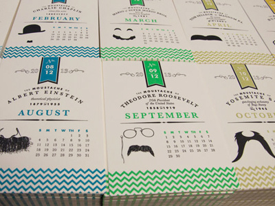 2013 TPD Calendar calendar chevron letterpress moustache mustache