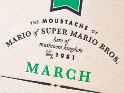 2013 TPD Calendar calendar letterpress moustache mustache