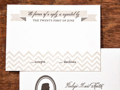 Cameo & Juliet invitation letterpress rsvp wedding