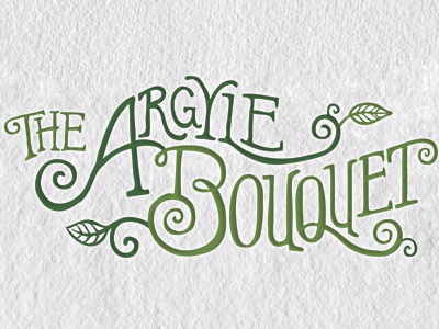 Arygyle Bouquet branding green hand drawn type lettering logo vines
