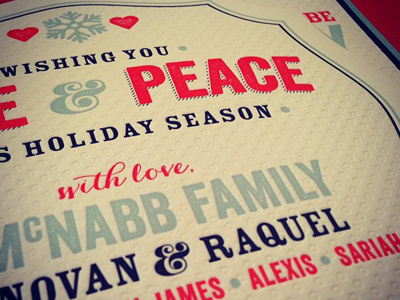 McNabb Holiday Card- Printed christmas holiday letterpress