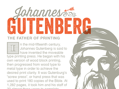 Gutenberg Coaster branding dingbat letterpress ornaments overlay portrait texture