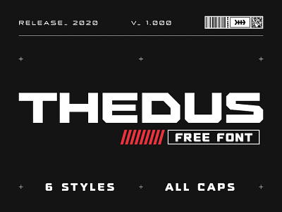 Thedus - Free Sci-Fi Display Font bold branding display font free free font free typeface freebie future futuristic industrial interface sans serif tech typeface ui