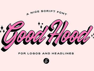 GoodHood - Free Font display font free free font freebie hand drawn retro script type typeface vintage