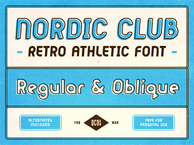 Nordic Club - Free Retro Font athletic branding display font free free font freebie retro sans serif type typeface vintage