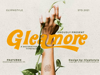 Gleamore - Decorative Retro Display Font design display font free free font freebie illustration logo type typeface vintage