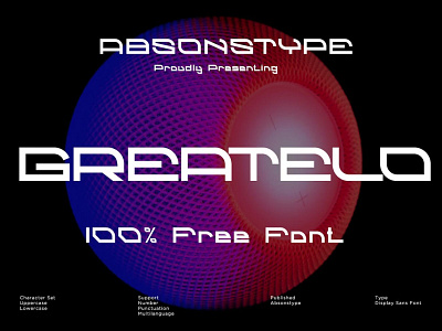 Greatelo - Free Futuristic Display Font design display font free free font freebie illustration logo type typeface vintage