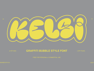 Kelsi - Free Graffiti Style Bubble Font design display font free free font freebie illustration logo type typeface vintage