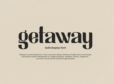 Getaway - Bold Display Font design display font free free font freebie illustration logo type typeface vintage