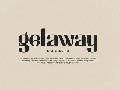 Getaway - Bold Display Font