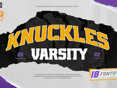 AZN Knuckles - Varsity Slab Serif Display Font