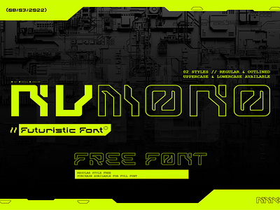NuMono - Dystopian Futuristic Font design display font free free font freebie illustration logo type typeface vintage