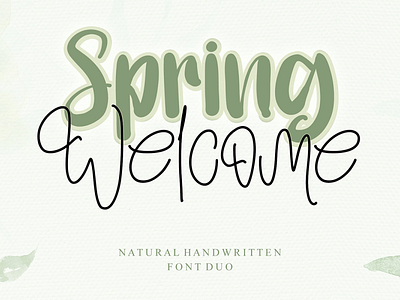 Spring Welcome - Free Font Duo design display font free free font freebie illustration logo type typeface vintage