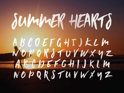 Summer Hearts - Free Brush Font brush brush font fonts free free font free typeface freebie typeface