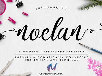 Noelan - Free Script Font brush brush font fonts free free font free typeface freebie script script font typeface