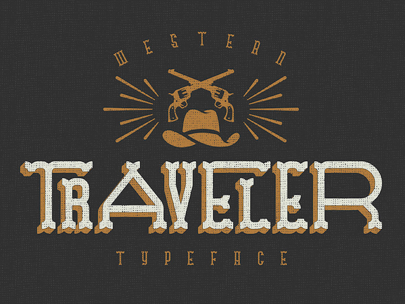 Traveler - Free Typeface hand drawn western free typeface free font handdrawn texture grunge fonts vintage typeface freebie free