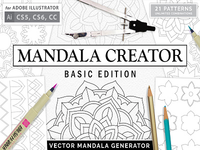 Free Mandala Creator - Basic Edition blog branding color coloring free freebie graphics illustration logo logos manadala pattern