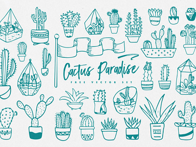 CACTUS PARADISE - FREE VECTOR SET