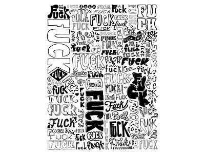 Lindsey Kugler FUCK Poster black and white black and white poster fuck poster hand lettering illustration lettering lindsey kugler fuck poster the single life the single life project typography