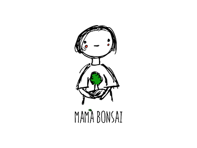 Mama Bonsai beaded tree bonsai character cute doodle hand drawn hand made mama mom nature smiling tree