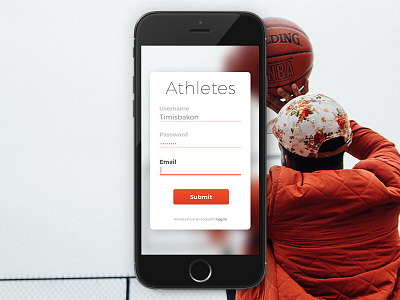 Daily UI #001 athlete basketball challenge daily dailyui form sign up ui