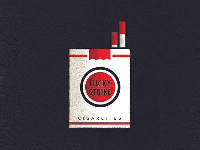 Mad Men Lucky Strikes 50s cigarettes illustration justin lucky mad mad men men minneapolis package shading smoke strikes texture vintage