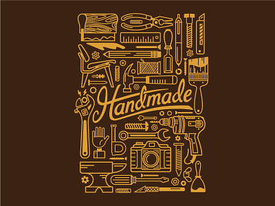 Handmade iPhone Wallpaper drill free handmade illustration iphone iphone 5 lettering line tools type wallpaper wrench