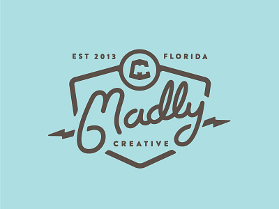 Madly Badge 2 badge brand crest florida logo mark retro seal type vintage