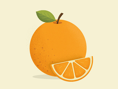 Orange Illustration children fruit healthy illustration kids orange slice texture vegetable