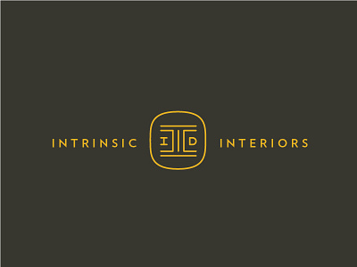 Intrinsic Interiors branding d design i interior intrinsic lettering logo mark monogram